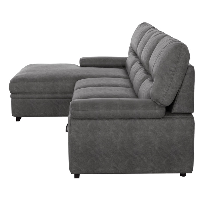 Michigan - (2)2-Piece Sectional with Pull-out Bed and Left Chaise with Hidden Storage