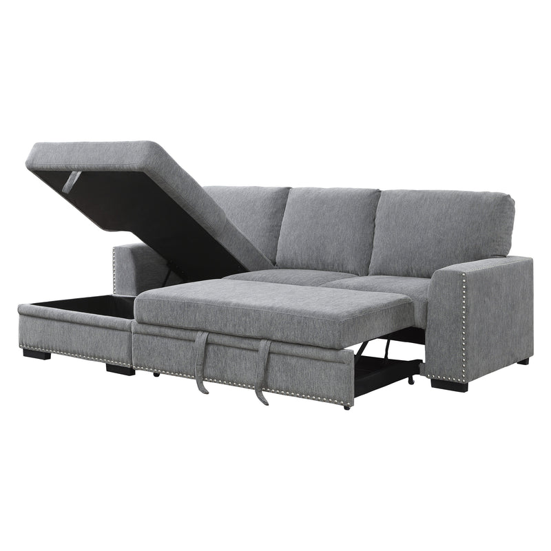 Morelia - (2)2-Piece Sectional with Pull-out Bed and Left Chaise with Hidden Storage