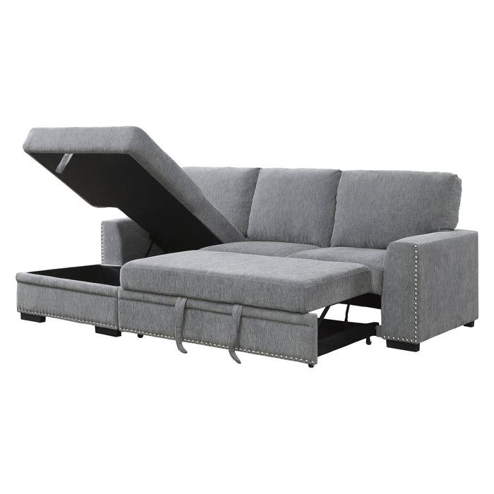 Morelia - (2)2-Piece Sectional with Pull-out Bed and Left Chaise with Hidden Storage