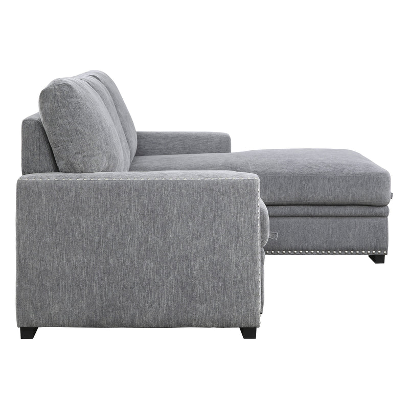 Morelia - (2)2-Piece Sectional with Pull-out Bed and Right Chaise with Hidden Storage