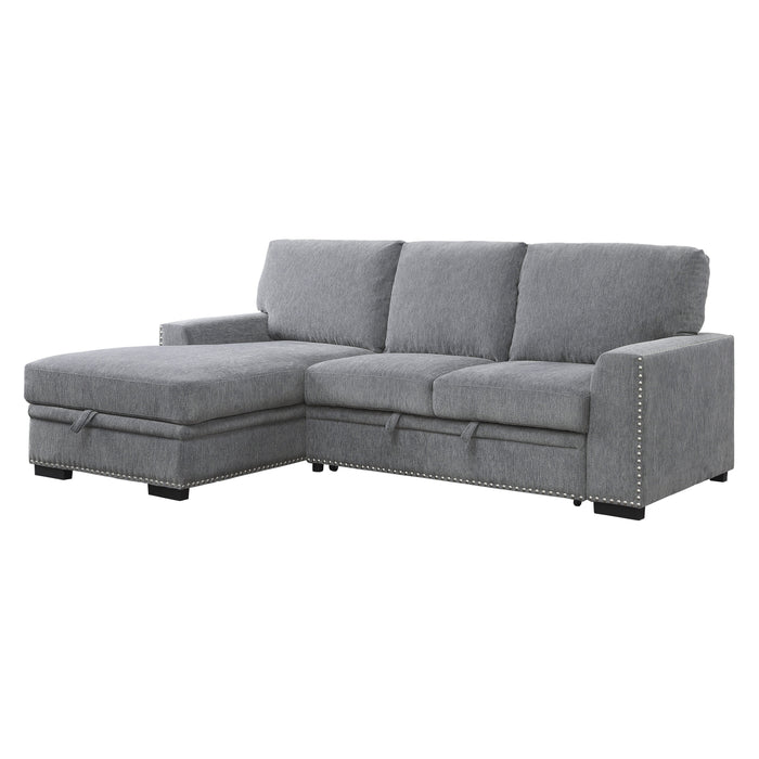 Morelia - (2)2-Piece Sectional with Pull-out Bed and Left Chaise with Hidden Storage