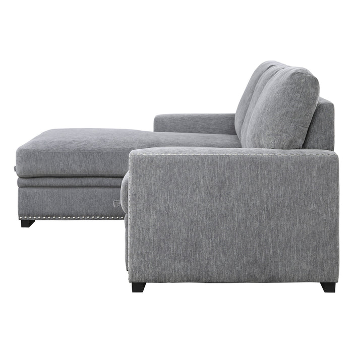 Morelia - (2)2-Piece Sectional with Pull-out Bed and Left Chaise with Hidden Storage