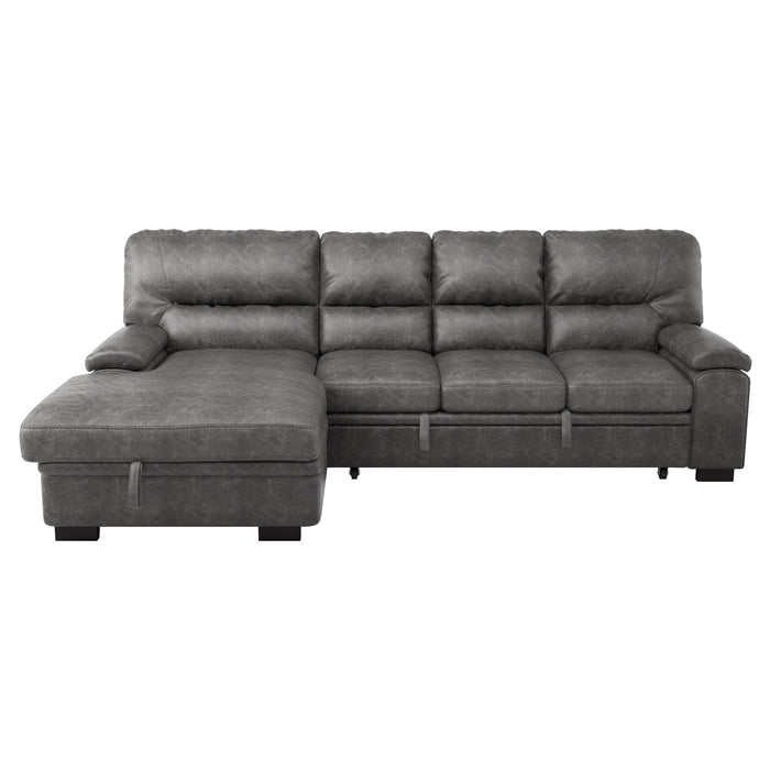 Michigan - (2)2-Piece Sectional with Pull-out Bed and Left Chaise with Hidden Storage