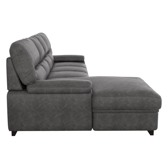 Michigan - (2)2-Piece Sectional with Pull-out Bed and Left Chaise with Hidden Storage