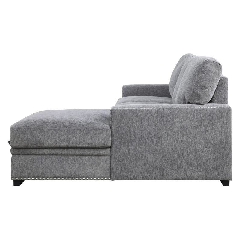 Morelia - (2)2-Piece Sectional with Pull-out Bed and Right Chaise with Hidden Storage