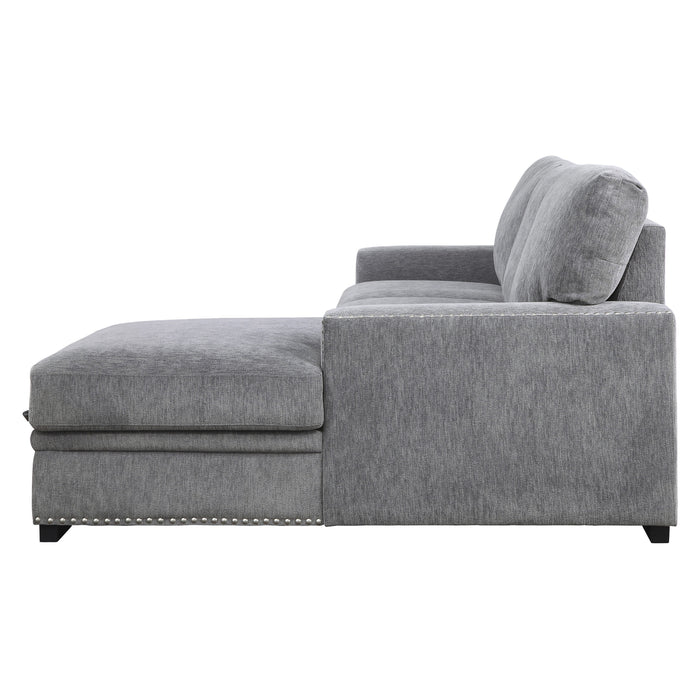 Morelia - (2)2-Piece Sectional with Pull-out Bed and Right Chaise with Hidden Storage