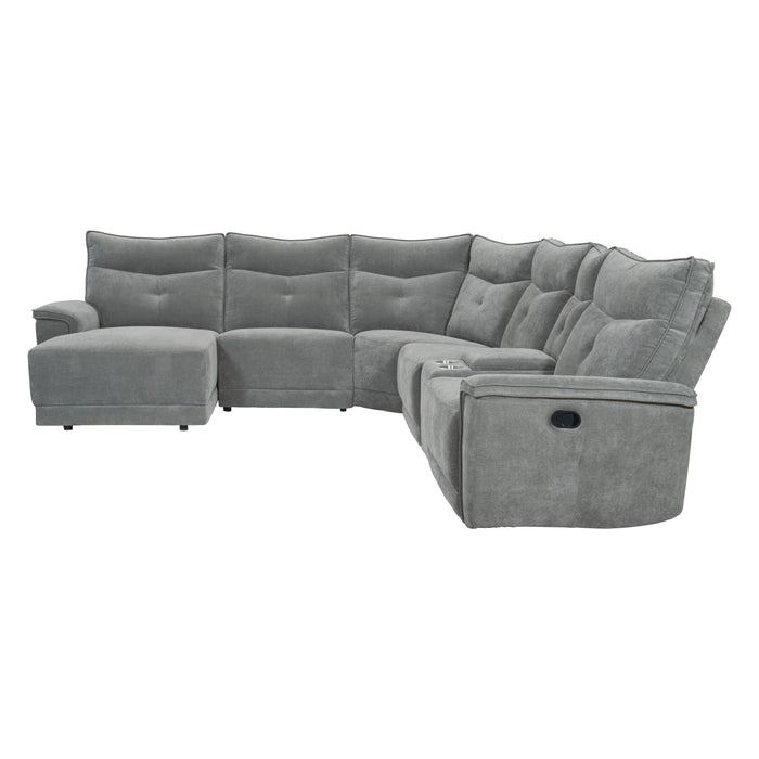 Tesoro - (6)6-Piece Modular Reclining Sectional with Left Chaise