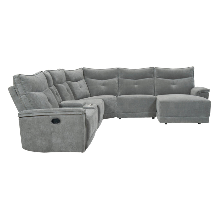 Tesoro - (6)6-Piece Modular Reclining Sectional with Right Chaise
