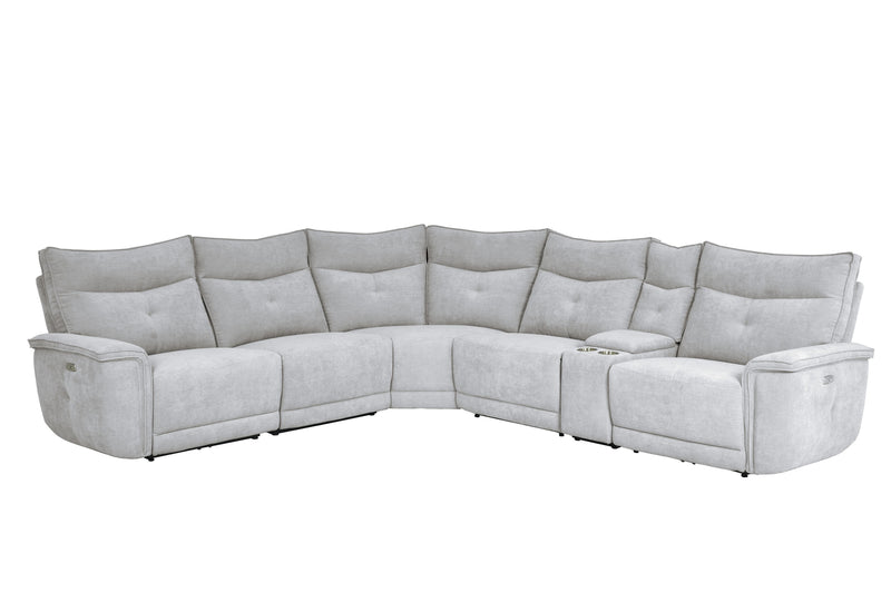 Tesoro - (6)6-Piece Modular Power Reclining Sectional with Power Headrests and USB Ports
