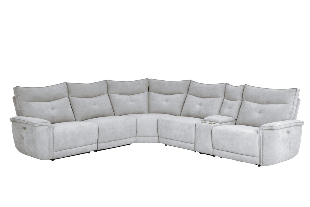 Tesoro - (6)6-Piece Modular Power Reclining Sectional with Power Headrests and USB Ports