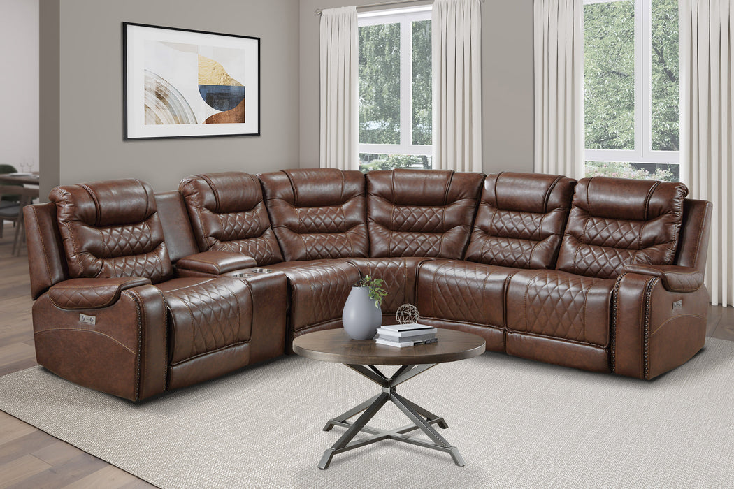Putnam - (6)6-Piece Modular Power Reclining Sectional