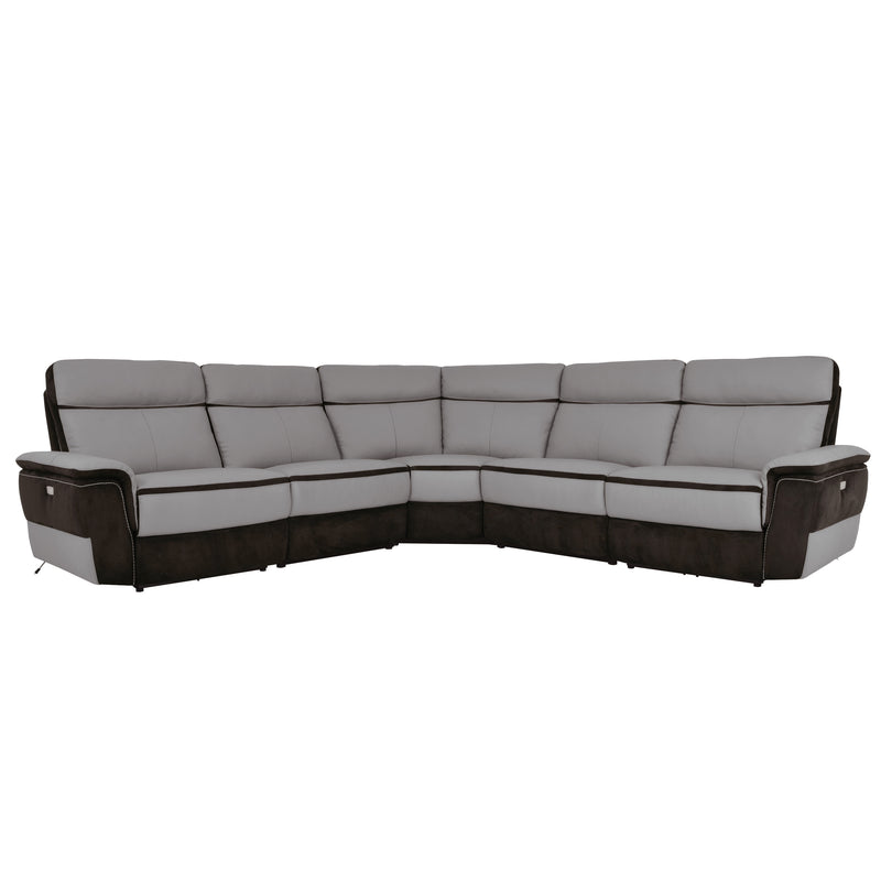 Laertes - (5)5-Piece Modular Power Reclining Sectional