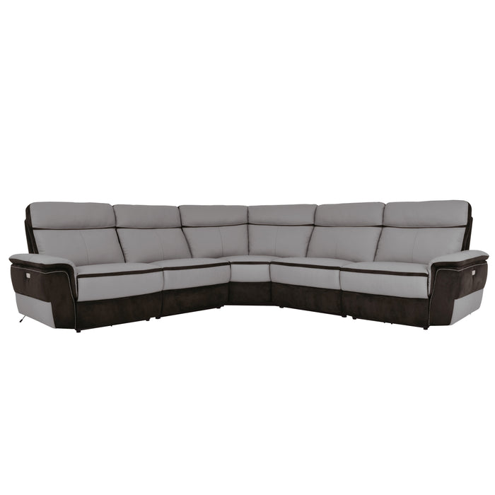 Laertes - (5)5-Piece Modular Power Reclining Sectional