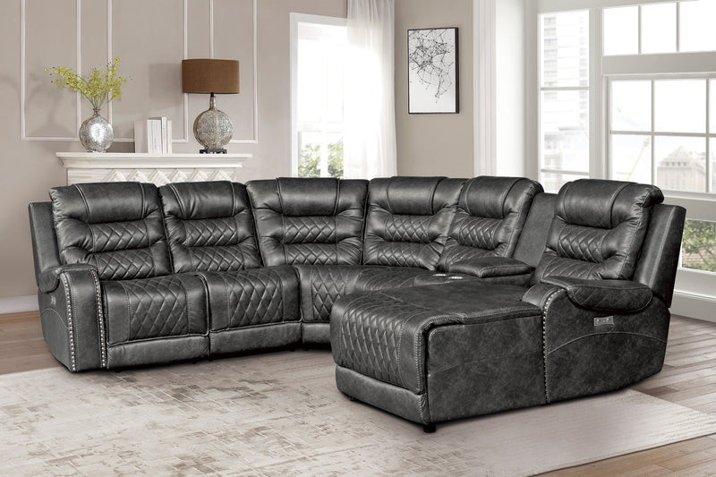 Putnam - (6)6-Piece Modular Power Reclining Sectional with Right Chaise