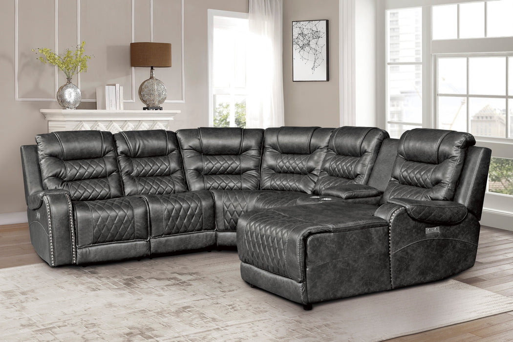 Putnam - (6)6-Piece Modular Power Reclining Sectional with Right Chaise