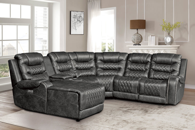 Putnam - (6)6-Piece Modular Power Reclining Sectional with Left Chaise