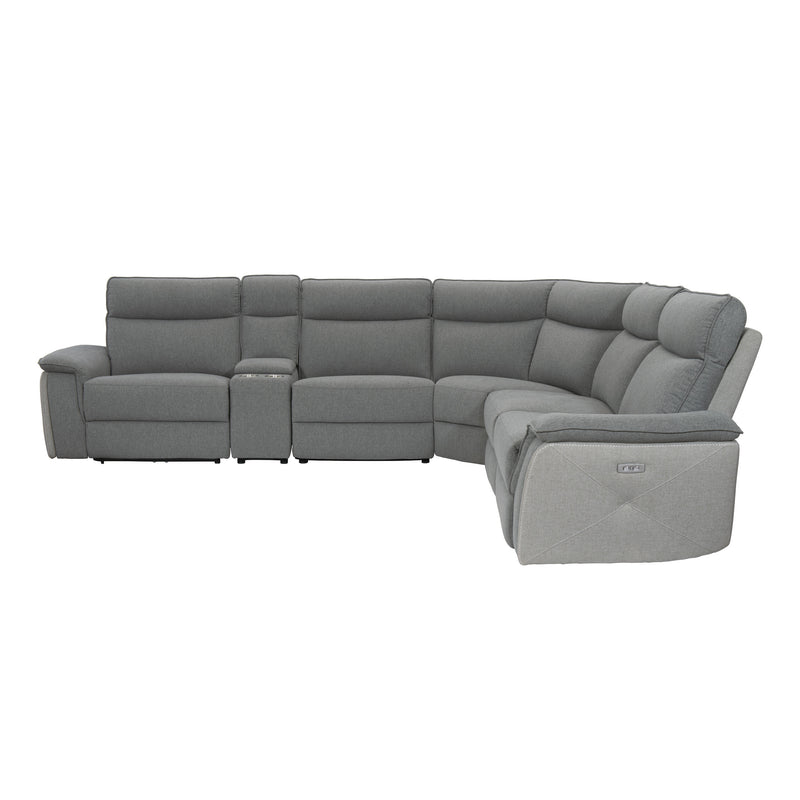 Maroni - (6)6-Piece Modular Power Reclining Sectional with Power Headrests
