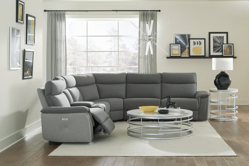 Maroni - (6)6-Piece Modular Power Reclining Sectional with Power Headrests