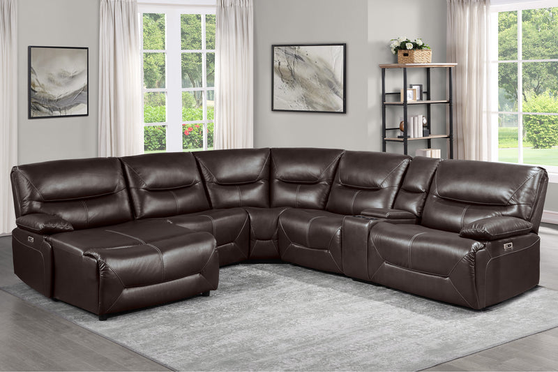 Dyersburg - (6)6-Piece Power Reclining Sectional with Left Chaise