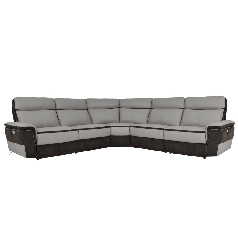 Laertes - (5)5-Piece Modular Power Reclining Sectional