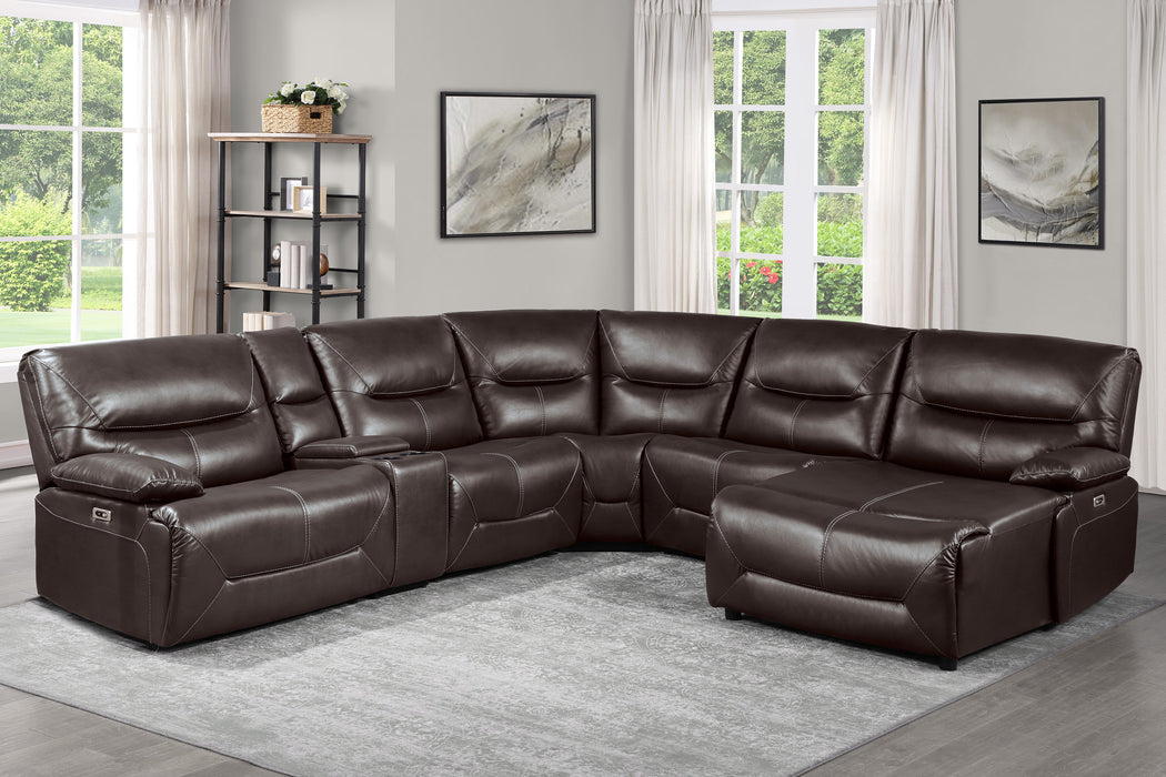 Dyersburg - (6)6-Piece Power Reclining Sectional with Right Chaise