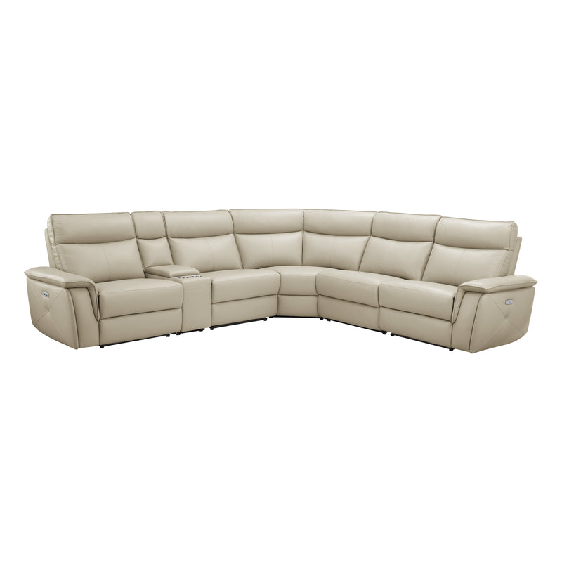 Maroni - (6)6-Piece Modular Power Reclining Sectional with Power Headrests
