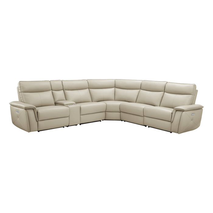 Maroni - (6)6-Piece Modular Power Reclining Sectional with Power Headrests