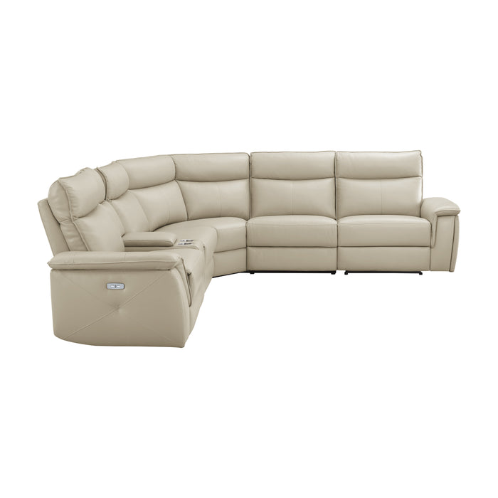 Maroni - (6)6-Piece Modular Power Reclining Sectional with Power Headrests