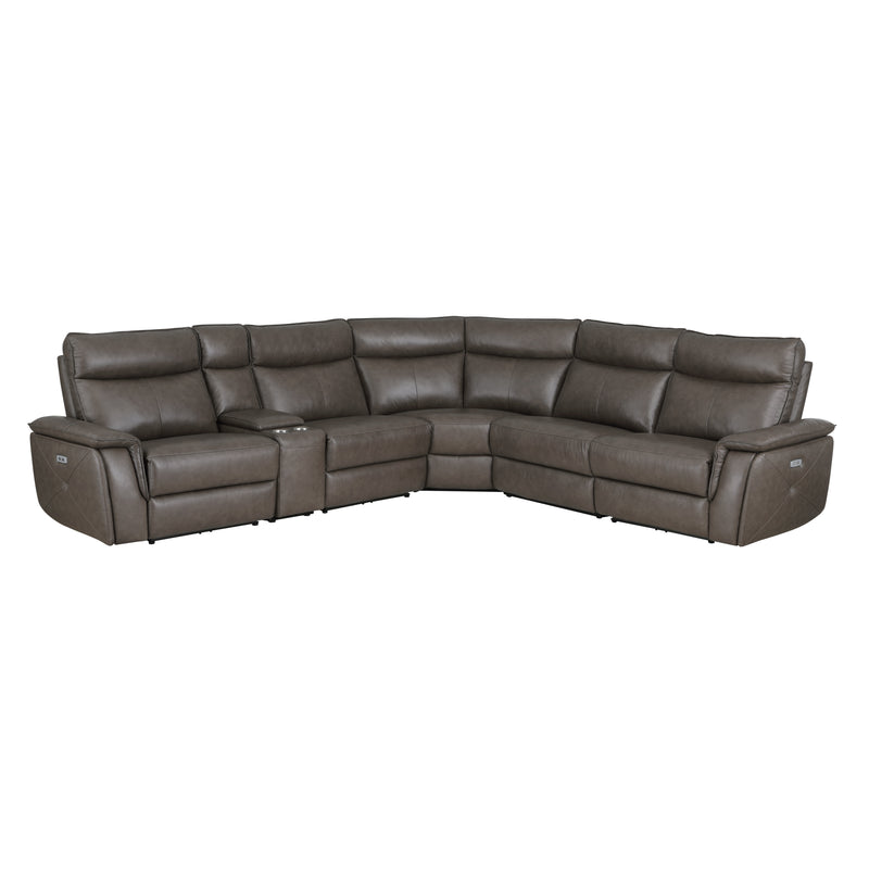 Maroni - (6)6-Piece Modular Power Reclining Sectional with Power Headrests