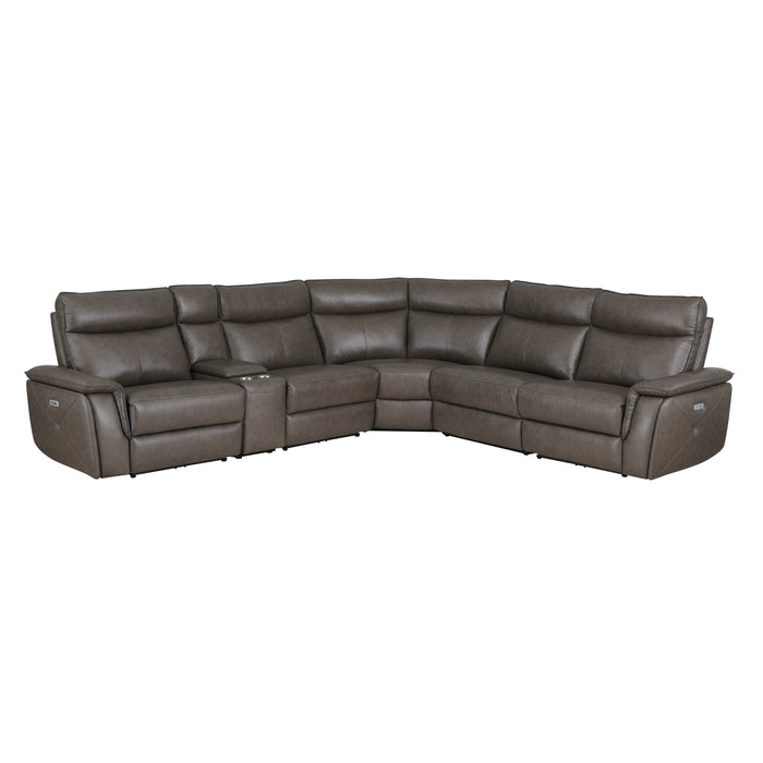 Maroni - (6)6-Piece Modular Power Reclining Sectional with Power Headrests