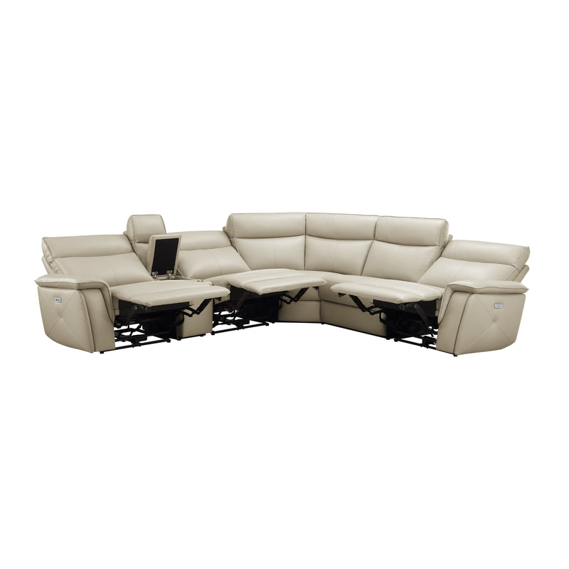 Maroni - (6)6-Piece Modular Power Reclining Sectional with Power Headrests
