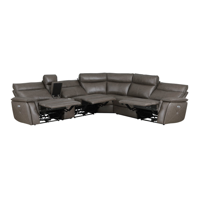 Maroni - (6)6-Piece Modular Power Reclining Sectional with Power Headrests