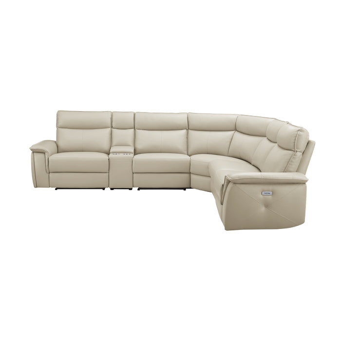Maroni - (6)6-Piece Modular Power Reclining Sectional with Power Headrests