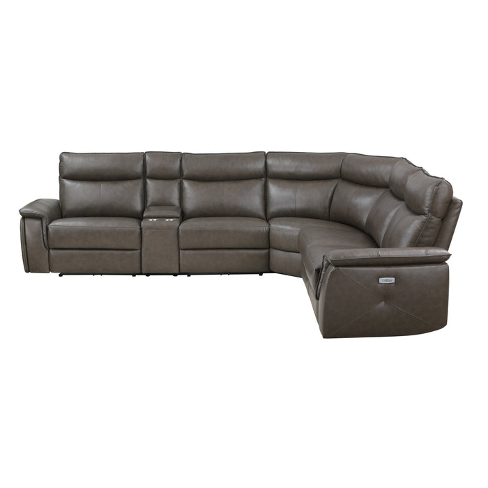 Maroni - (6)6-Piece Modular Power Reclining Sectional with Power Headrests