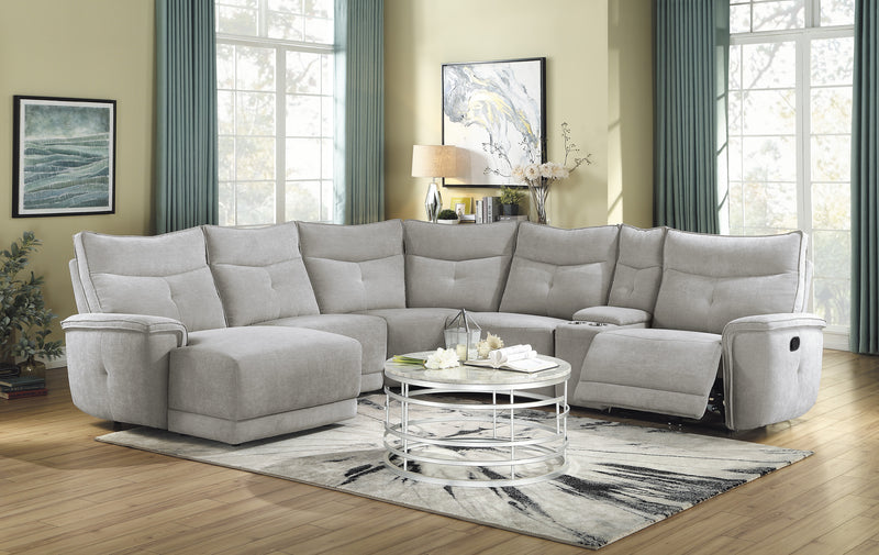Tesoro - (6)6-Piece Modular Reclining Sectional with Left Chaise