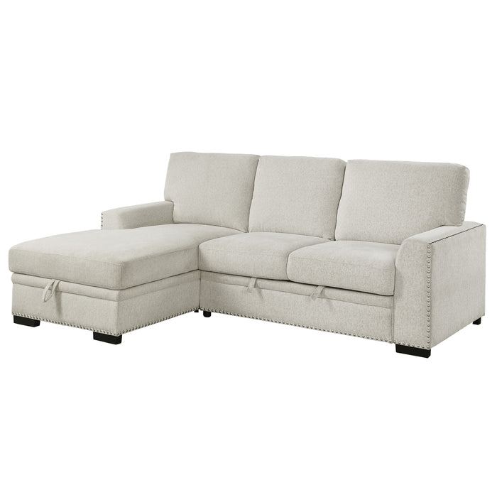 Morelia - (2)2-Piece Sectional with Pull-out Bed and Left Chaise with Hidden Storage