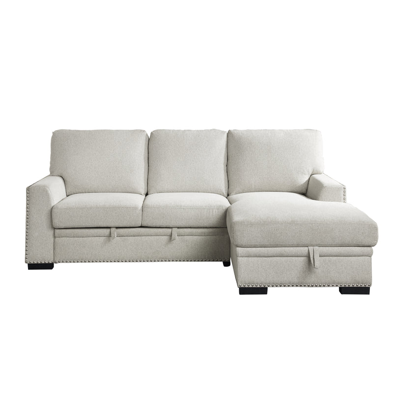 Morelia - (2)2-Piece Sectional with Pull-out Bed and Right Chaise with Hidden Storage