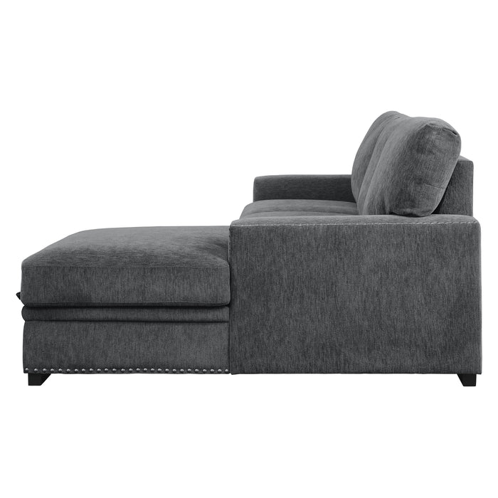 Morelia - (2)2-Piece Sectional with Pull-out Bed and Right Chaise with Hidden Storage