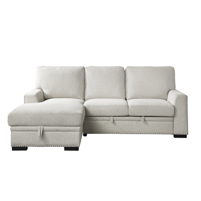 Morelia - (2)2-Piece Sectional with Pull-out Bed and Left Chaise with Hidden Storage