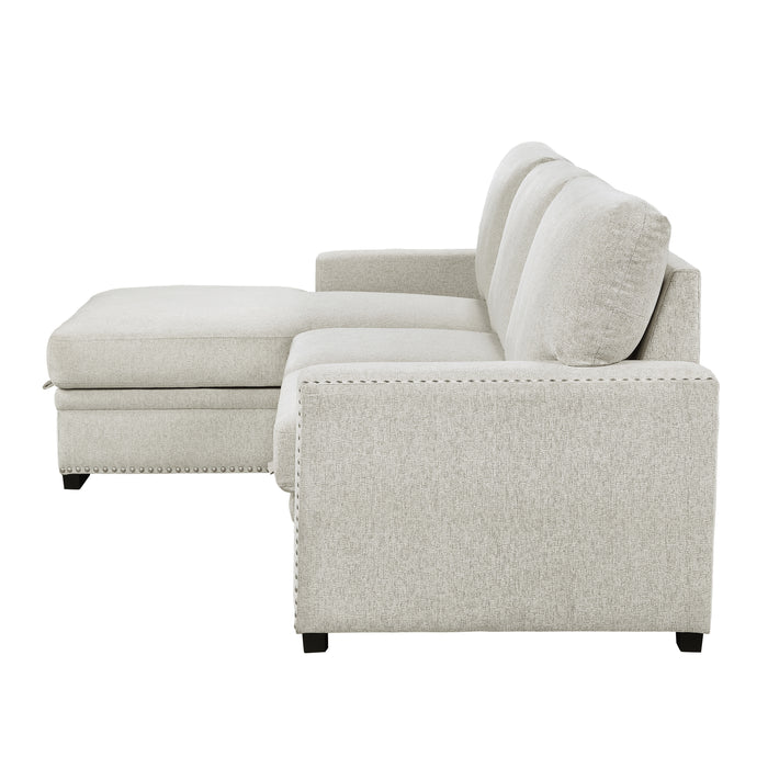 Morelia - (2)2-Piece Sectional with Pull-out Bed and Left Chaise with Hidden Storage