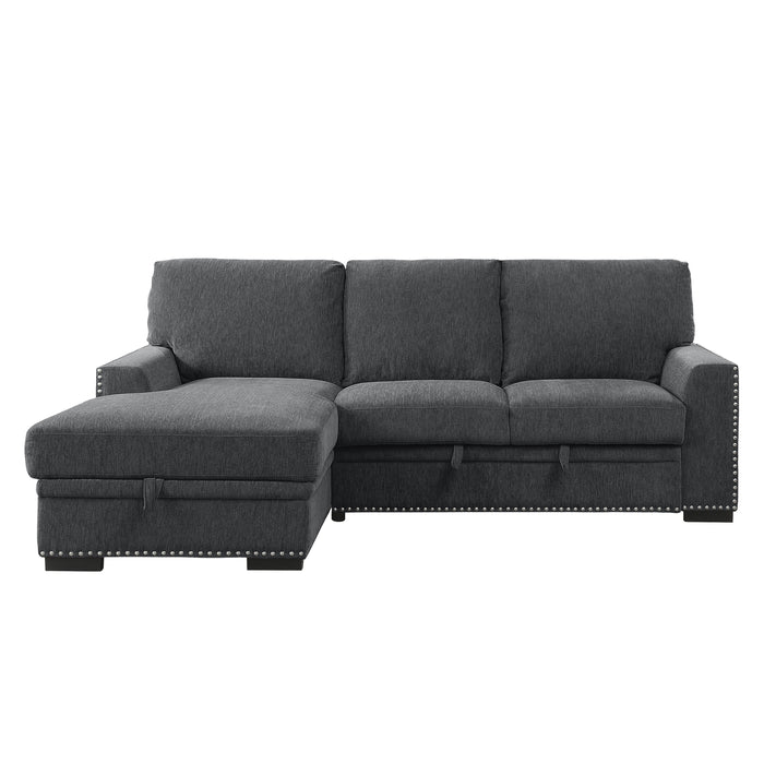 Morelia - (2)2-Piece Sectional with Pull-out Bed and Left Chaise with Hidden Storage