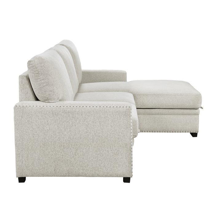Morelia - (2)2-Piece Sectional with Pull-out Bed and Right Chaise with Hidden Storage