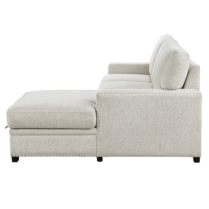 Morelia - (2)2-Piece Sectional with Pull-out Bed and Right Chaise with Hidden Storage