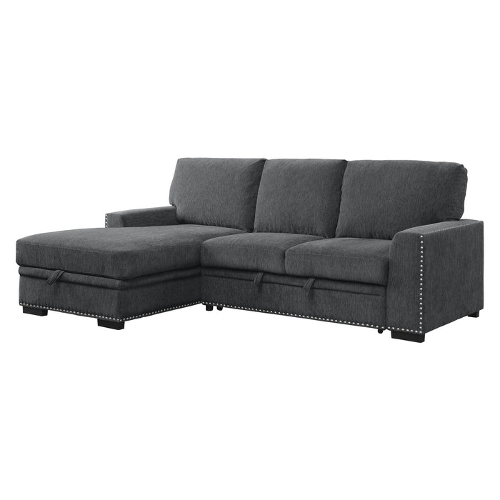 Morelia - (2)2-Piece Sectional with Pull-out Bed and Left Chaise with Hidden Storage