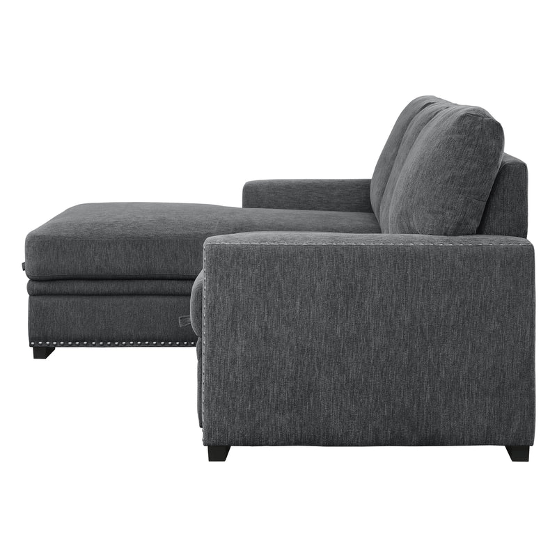 Morelia - (2)2-Piece Sectional with Pull-out Bed and Left Chaise with Hidden Storage
