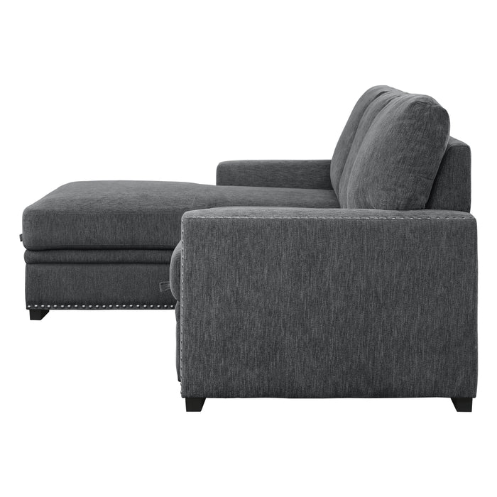 Morelia - (2)2-Piece Sectional with Pull-out Bed and Left Chaise with Hidden Storage