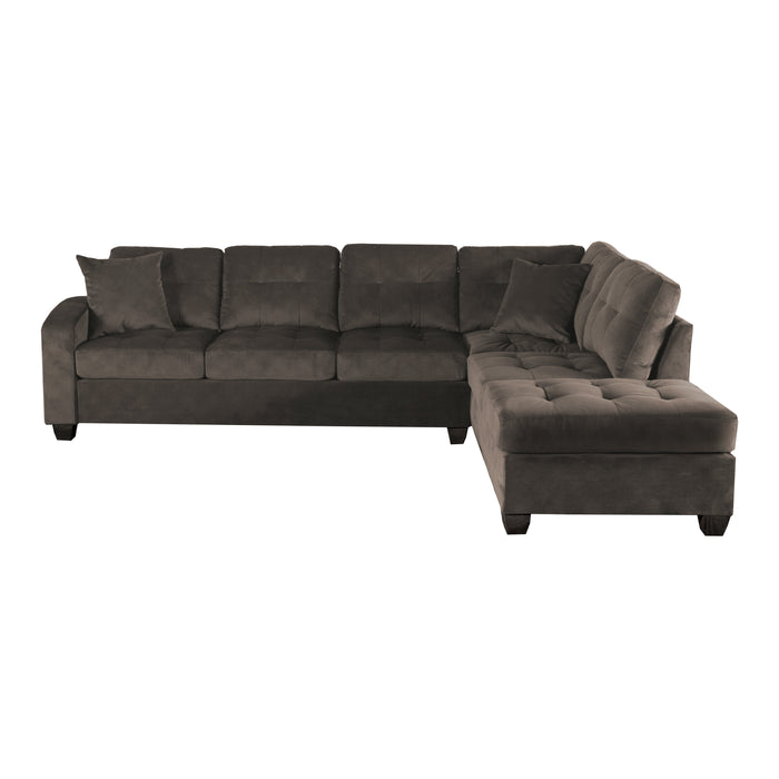 Emilio - (3)3-Piece Reversible Sectional with Ottoman