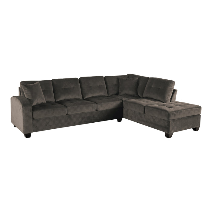 Emilio - (3)3-Piece Reversible Sectional with Ottoman