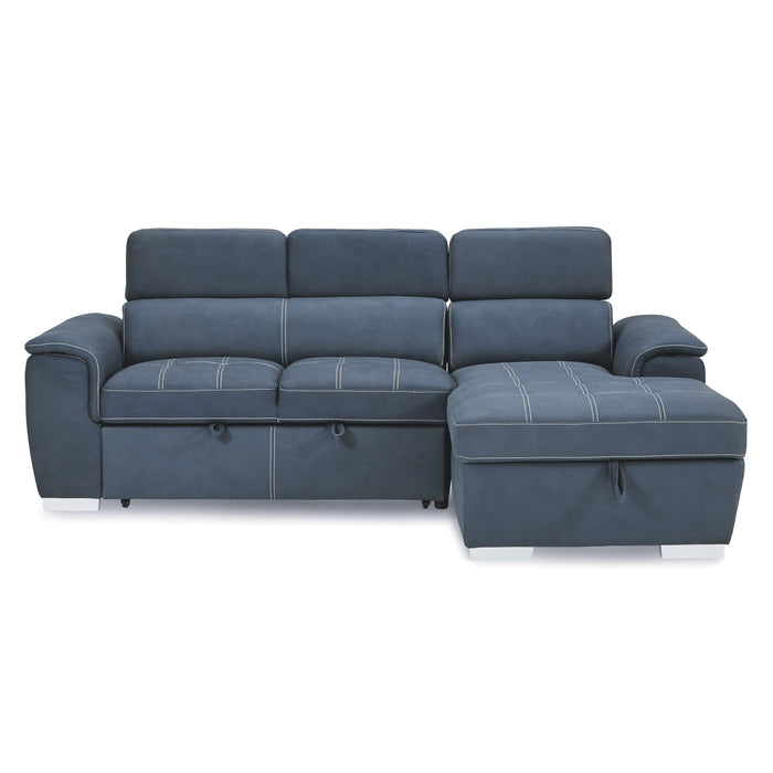 Ferriday - (2)2-Piece Sectional with Adjustable Headrests, Pull-out Bed and Right Chaise with Hidden Storage