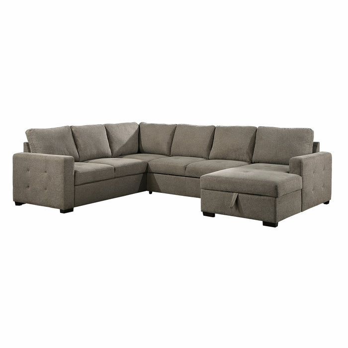 Elton - (3)3-Piece Sectional with Pull-out Bed and Right Chaise with Hidden Storage